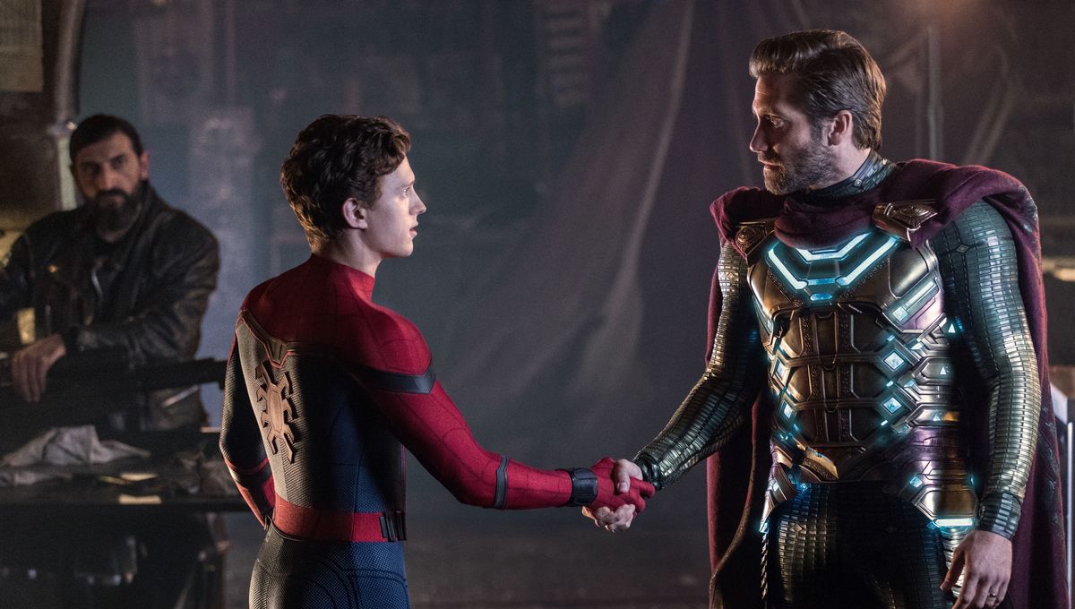 Tom Holland and Jake Gyllenhaal in "Spider-Man: Far From Home." Sony Pictures.